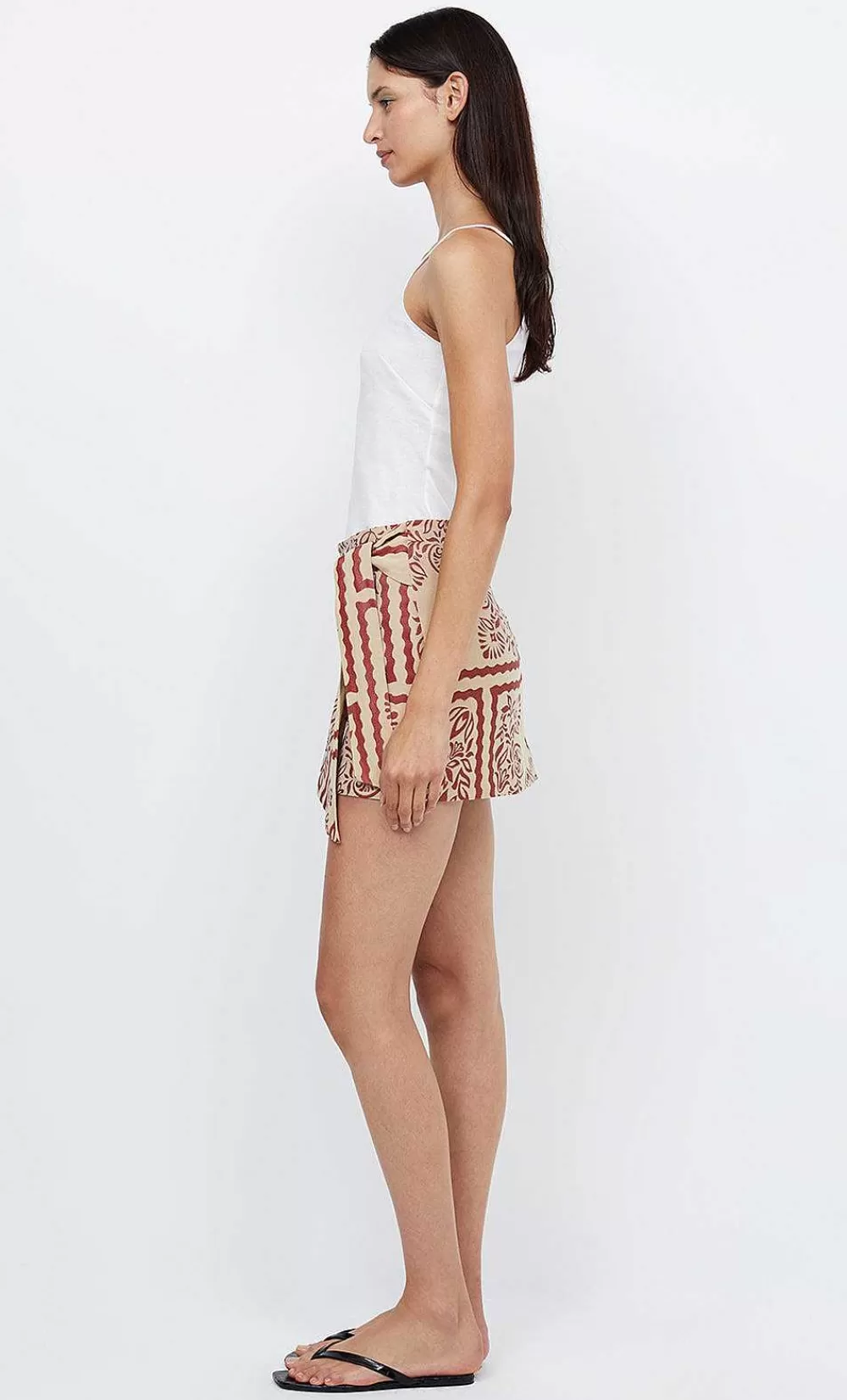 Women BEC + BRIDGE Skirts-Palm Bliss Wrap Mini Skirt