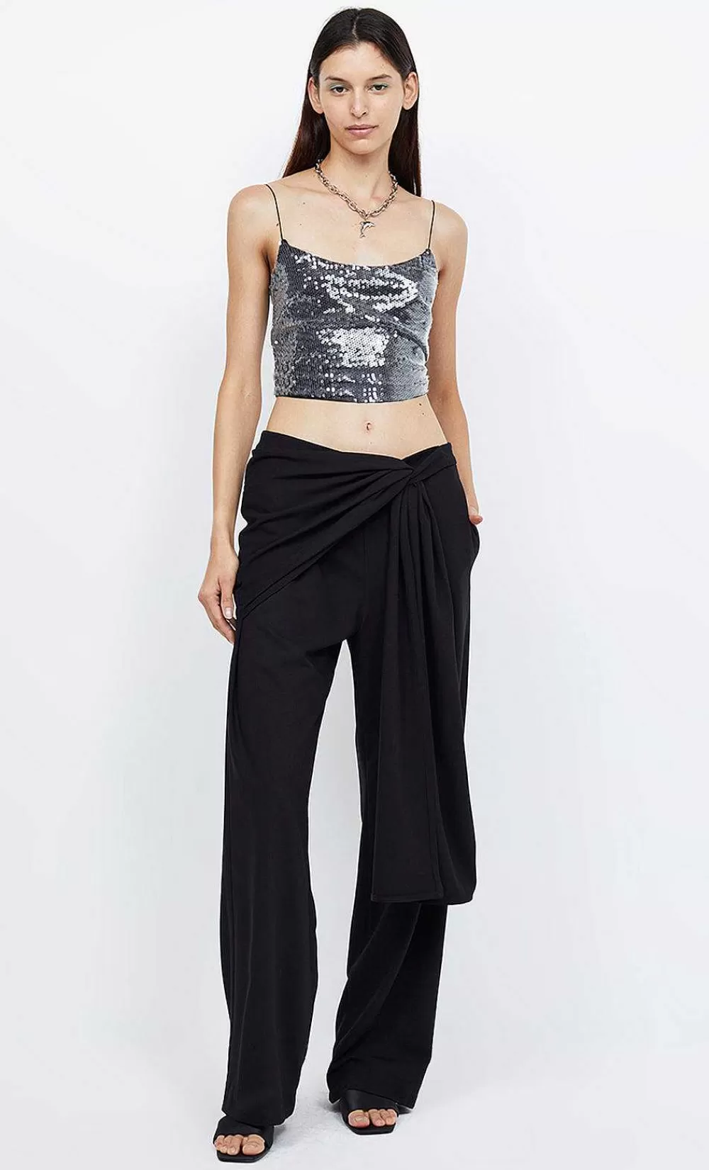 Women BEC + BRIDGE Cropped-Venus Sequin Tank