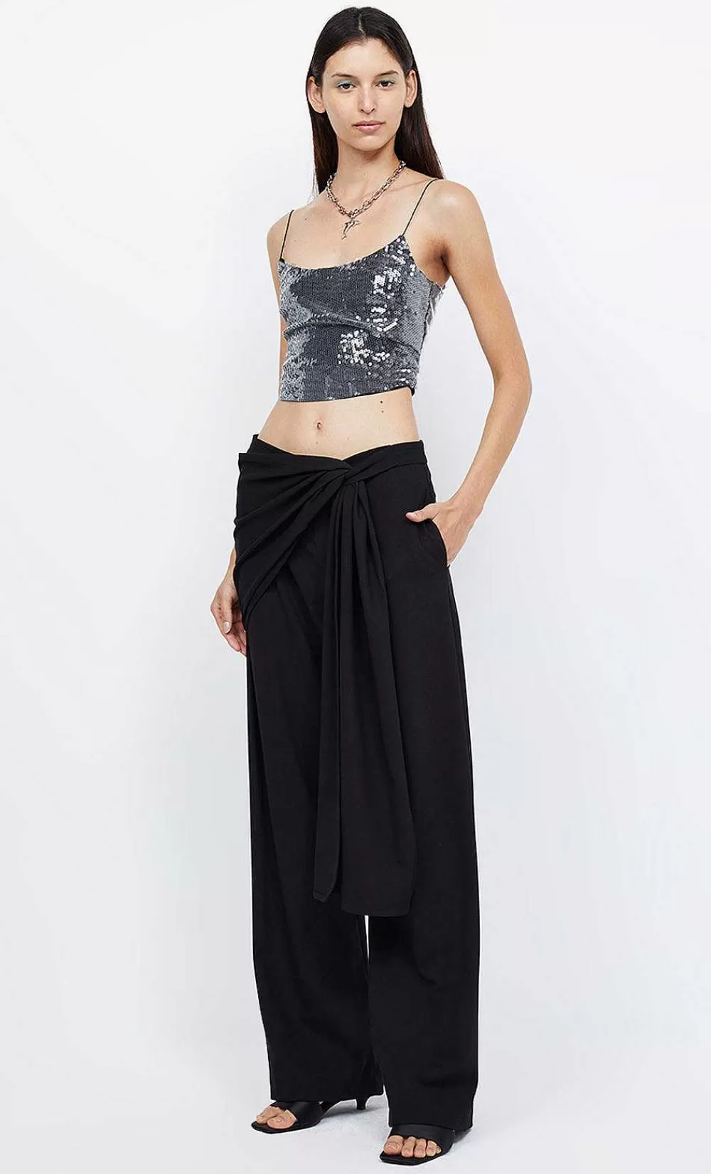 Women BEC + BRIDGE Cropped-Venus Sequin Tank